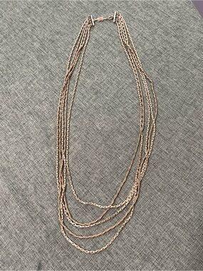 Vintage Gold Toned Five-Strand Necklace for Women, Marked Conduit London